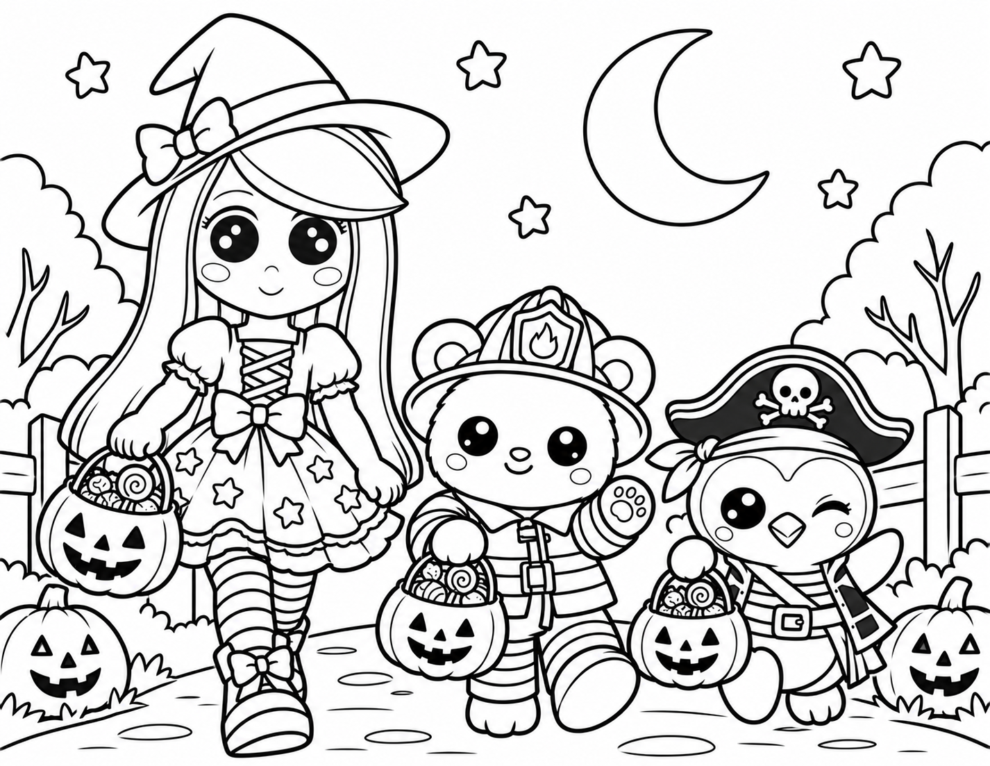 Halloween Pumpkin Path free printable coloring page