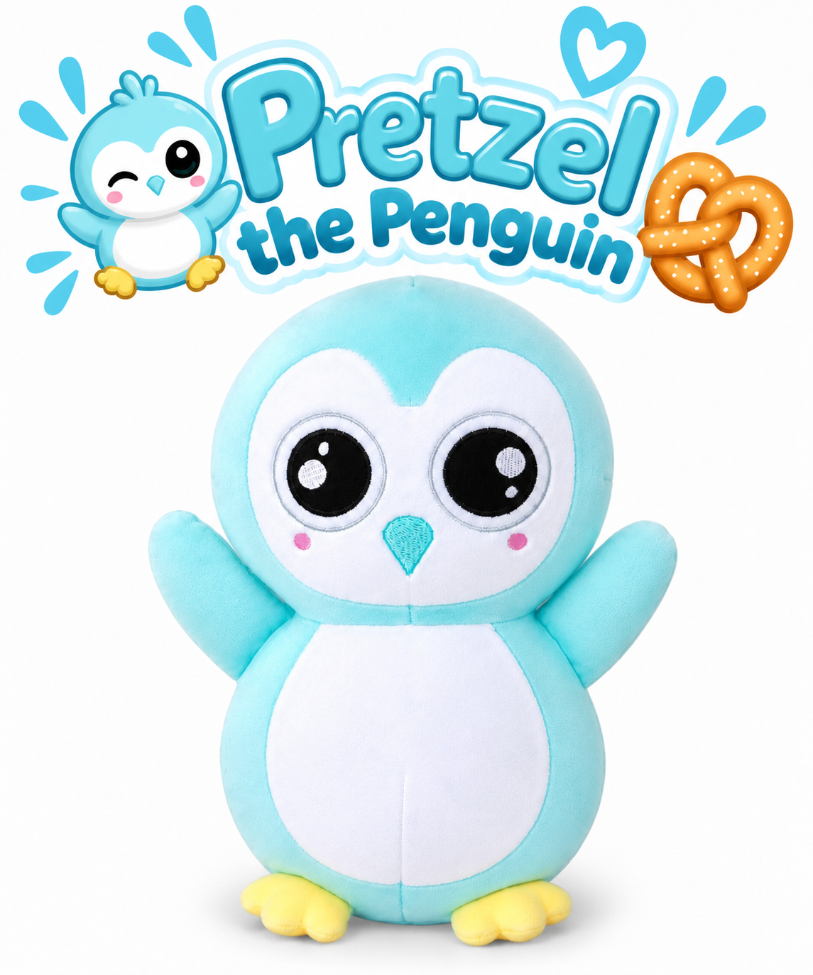 Pretzel the Penguin plushie banner